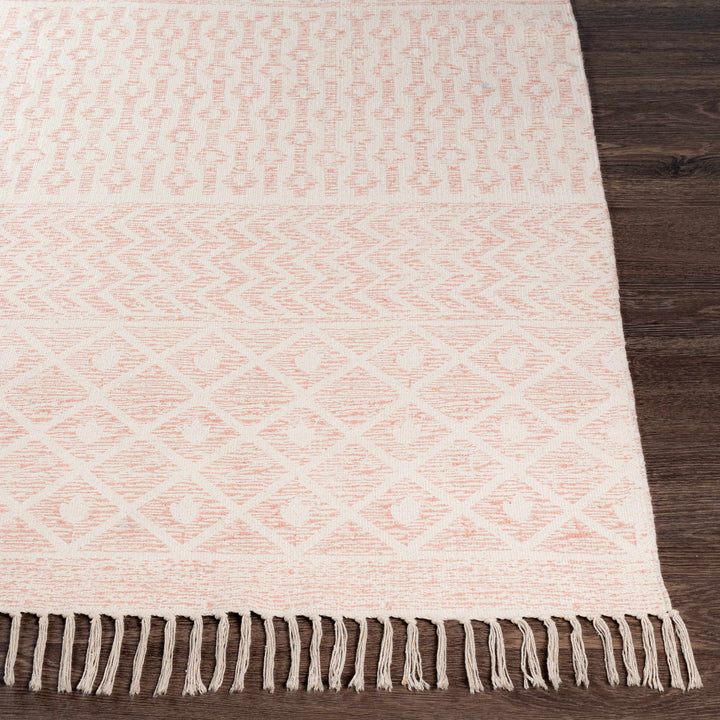 Beaverlodge Modern Geometrical Design Ivory And Pink Area Rug
