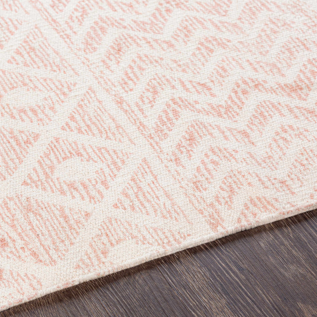 Beaverlodge Modern Geometrical Design Ivory And Pink Area Rug