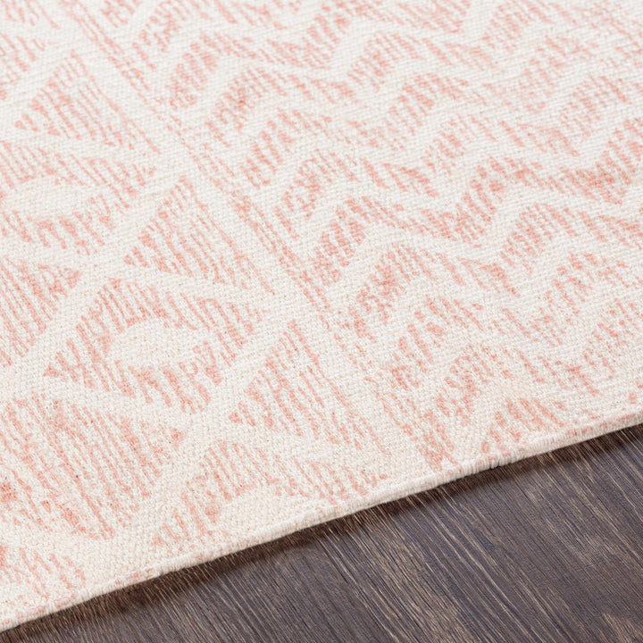 Beaverlodge Modern Geometrical Design Ivory And Pink Area Rug