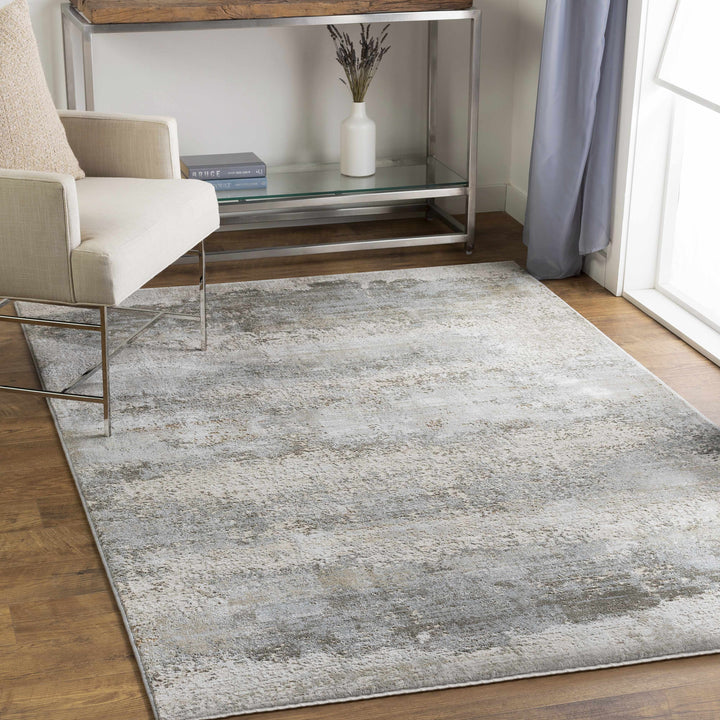 Bowdoinham Modern Abstract Design Gray And Beige Area Rug