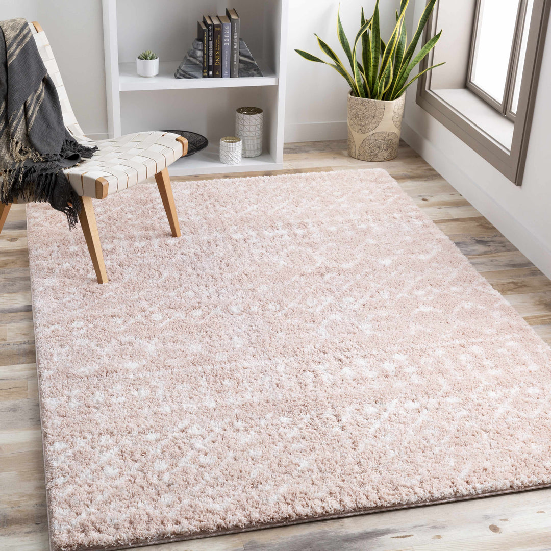 Box Peach Modern Style Area Rug
