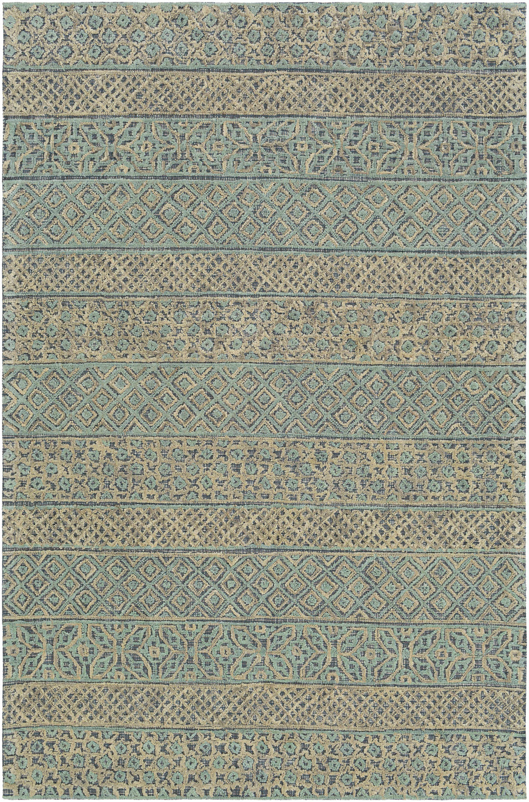Byron Traditional Style Beige And Green Hand Tufted Area Rug