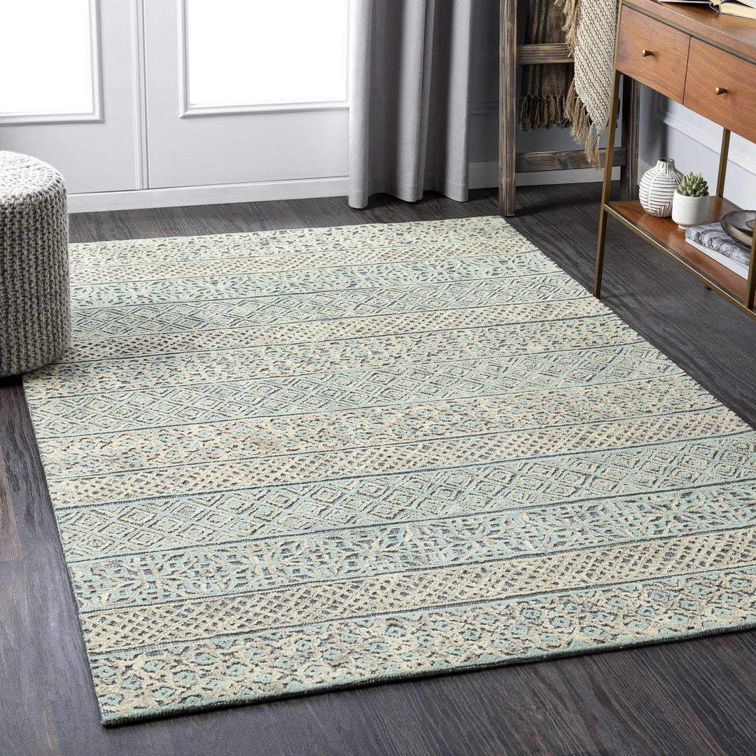 Byron Traditional Style Beige And Green Hand Tufted Area Rug