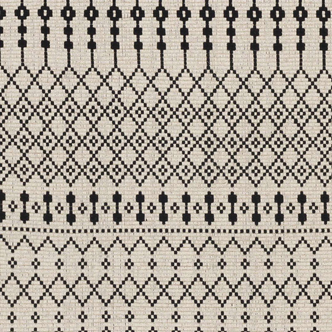 Cabinuangan Ivory And Black Modern Geometrical Hand Woven Area Rug