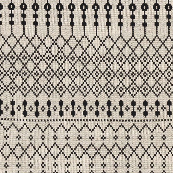 Cabinuangan Ivory And Black Modern Geometrical Hand Woven Area Rug