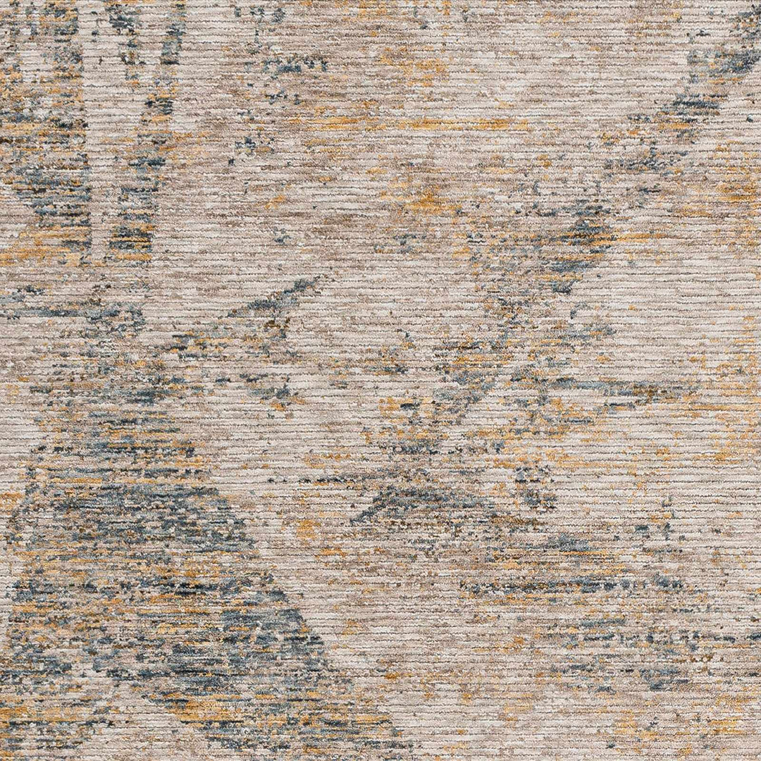 Cadao Modern Abstract Design Tan And Blue Area Rug - The Rug Decor