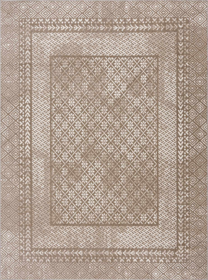 Caditaan Traditional Style Cream Machine Woven Washable Rug - The Rug Decor