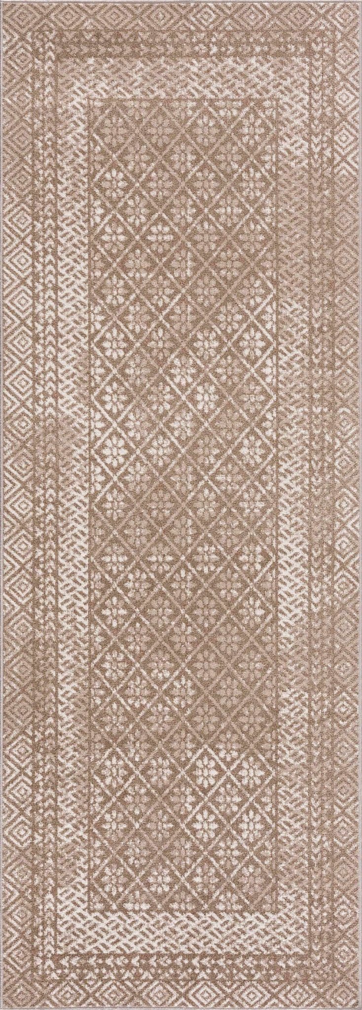 Caditaan Traditional Style Cream Machine Woven Washable Rug - The Rug Decor