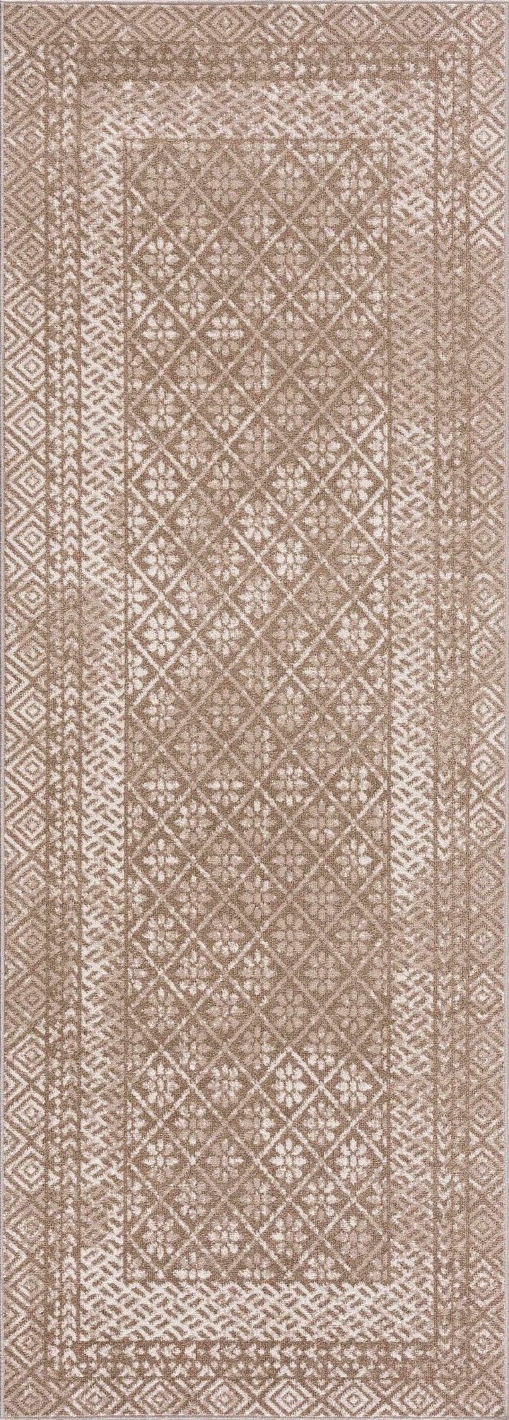 Caditaan Traditional Style Cream Machine Woven Washable Rug - The Rug Decor