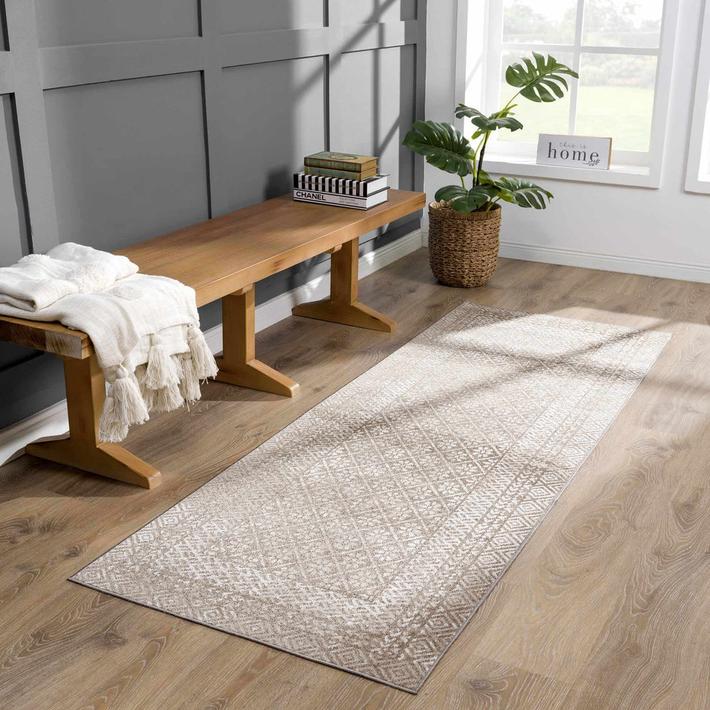 Caditaan Traditional Style Cream Machine Woven Washable Rug - The Rug Decor