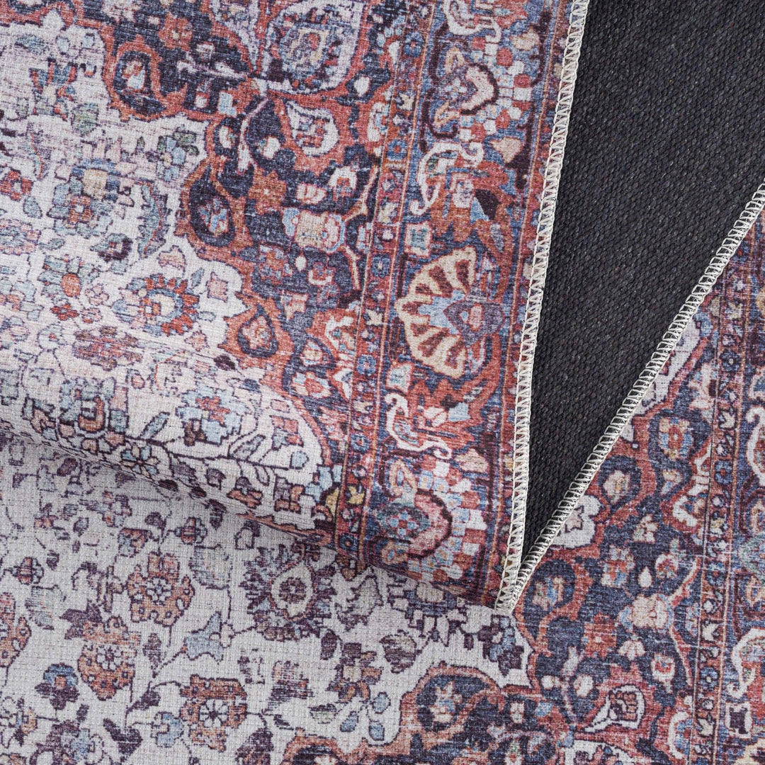 Cael Traditional Purple And Gray Washable Rug - The Rug Decor