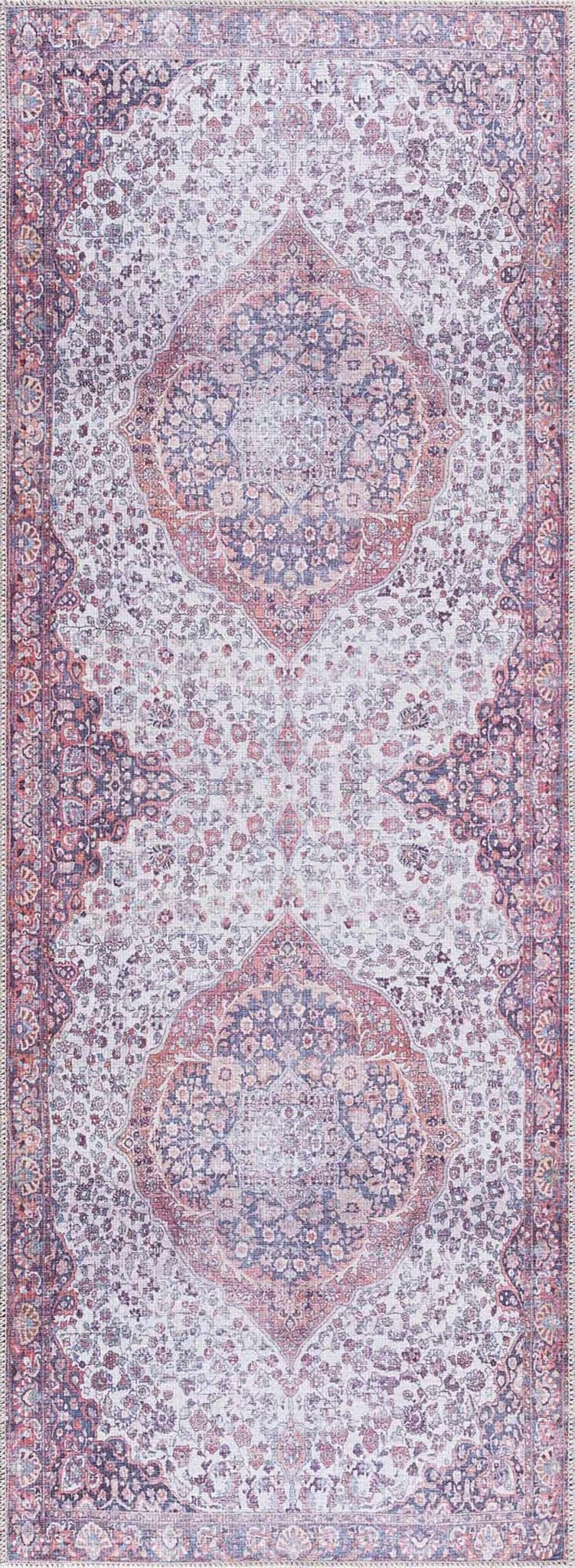 Cael Traditional Purple And Gray Washable Rug - The Rug Decor