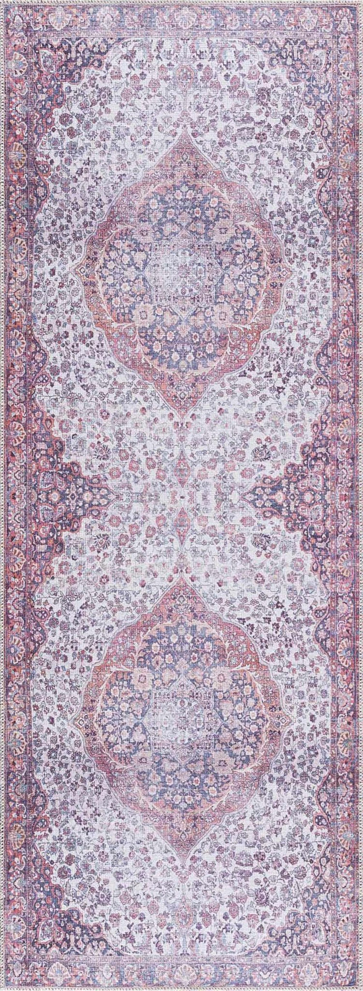 Cael Traditional Purple And Gray Washable Rug - The Rug Decor