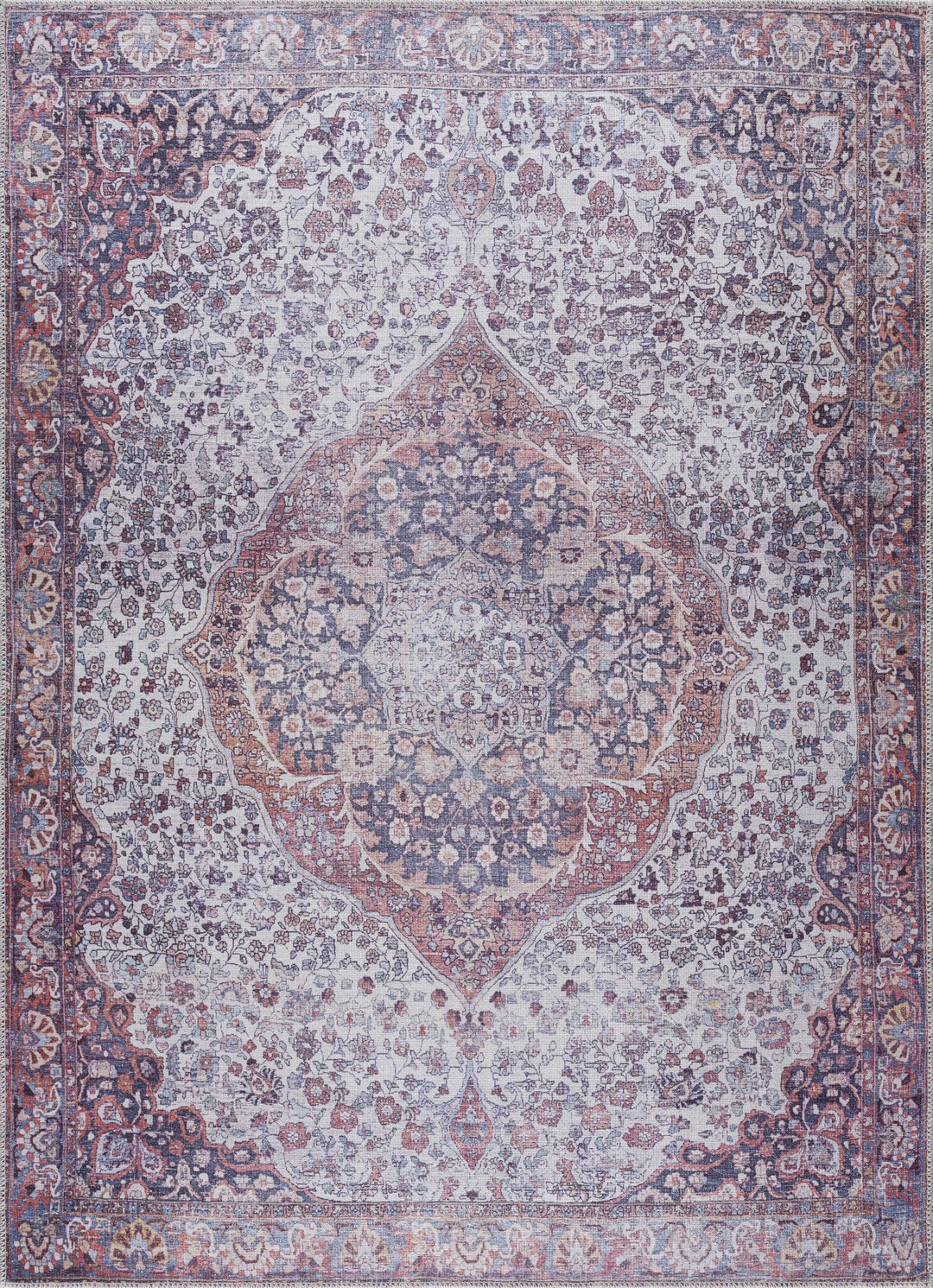 Cael Traditional Purple And Gray Washable Rug - The Rug Decor