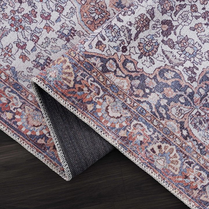 Cael Traditional Purple And Gray Washable Rug - The Rug Decor