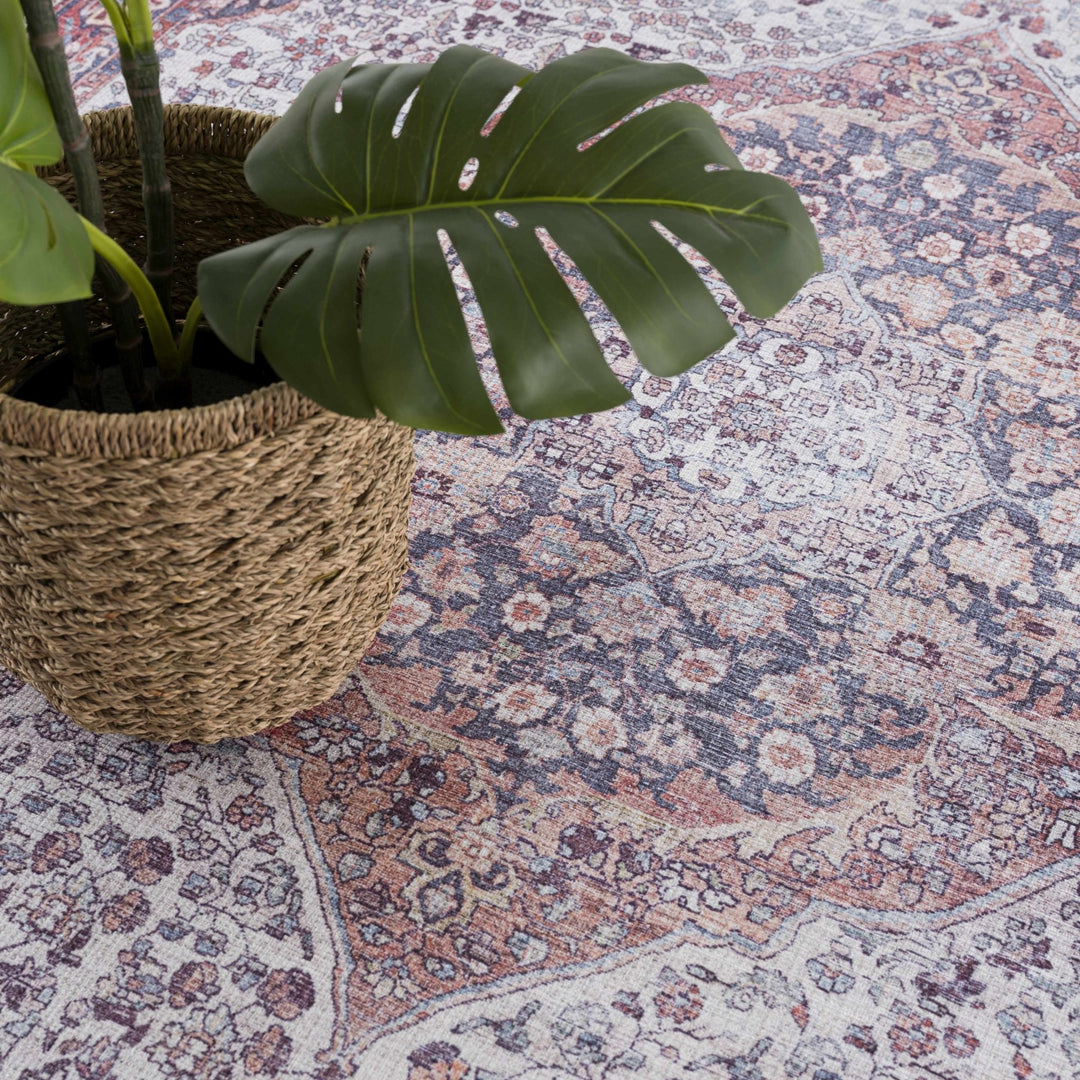 Cael Traditional Purple And Gray Washable Rug - The Rug Decor