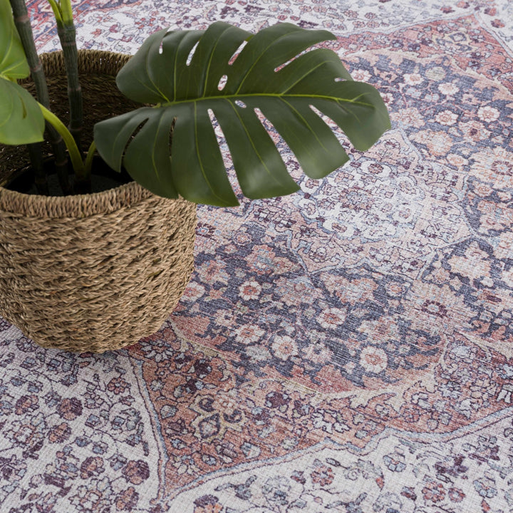 Cael Traditional Purple And Gray Washable Rug - The Rug Decor
