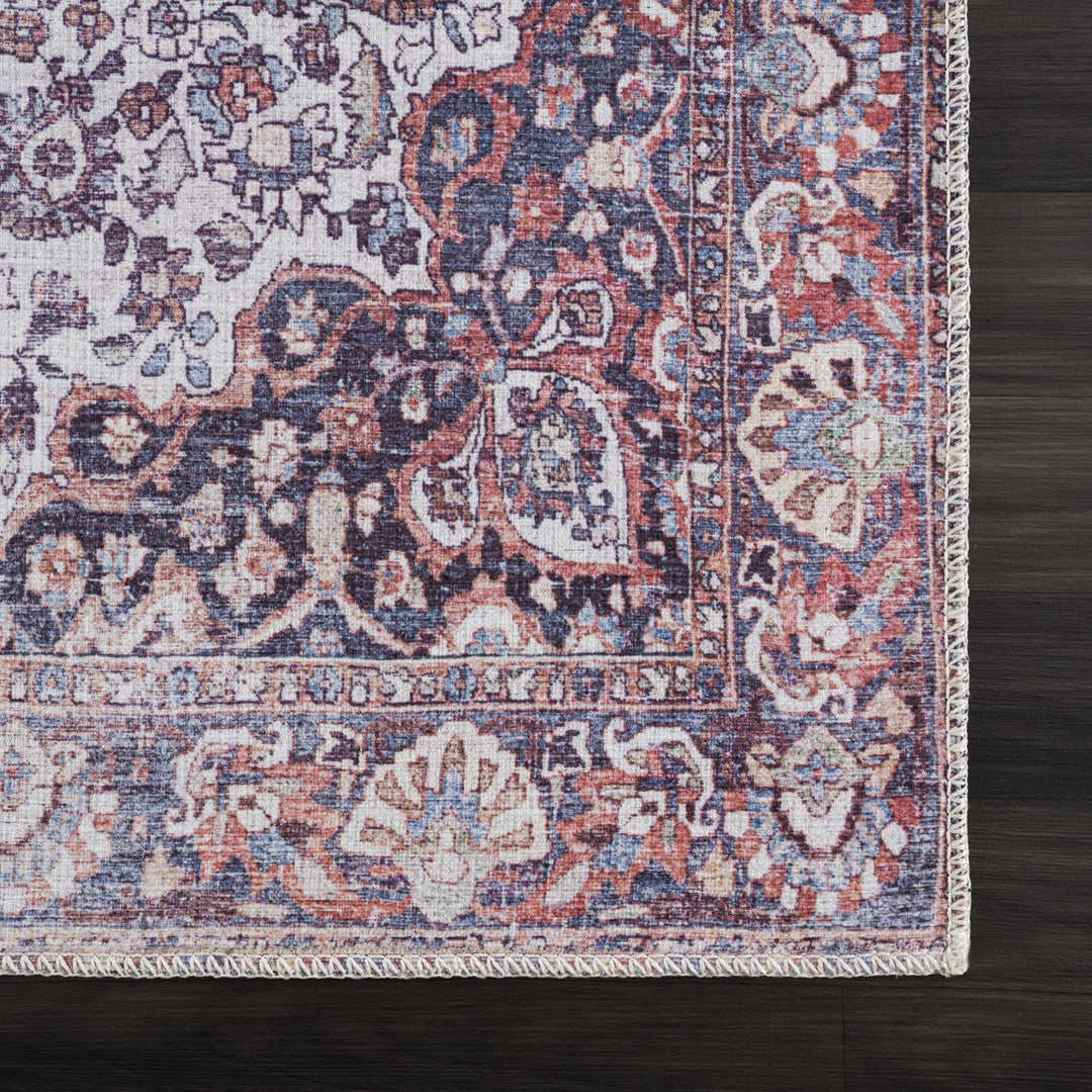 Cael Traditional Purple And Gray Washable Rug - The Rug Decor