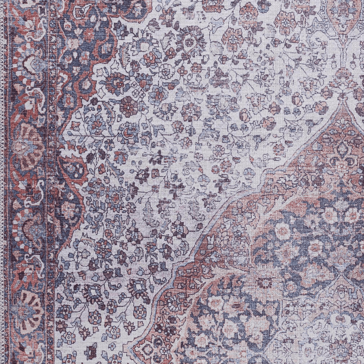 Cael Traditional Purple And Gray Washable Rug - The Rug Decor