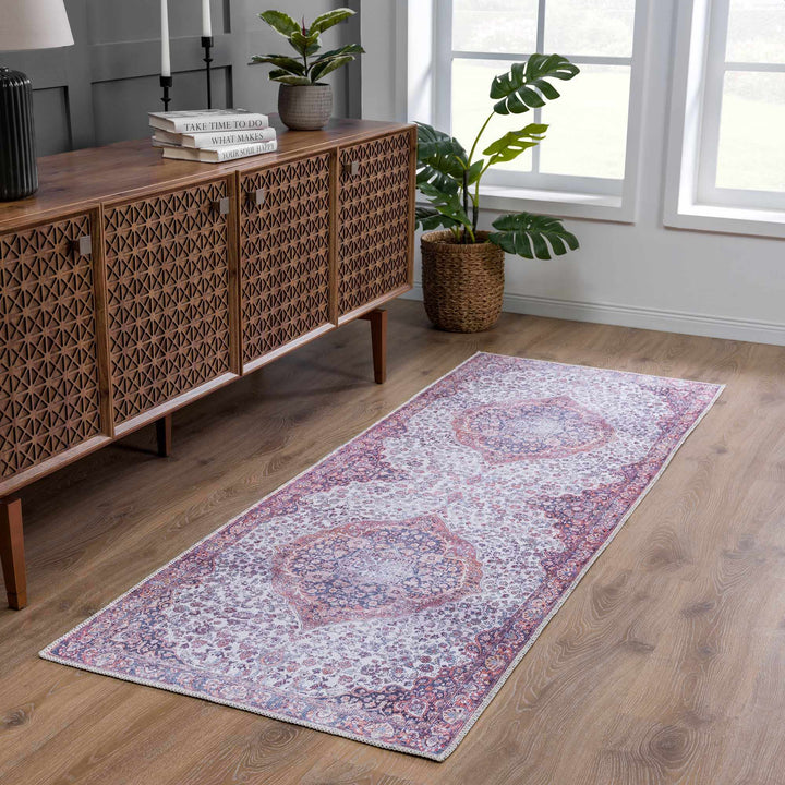Cael Traditional Purple And Gray Washable Rug - The Rug Decor