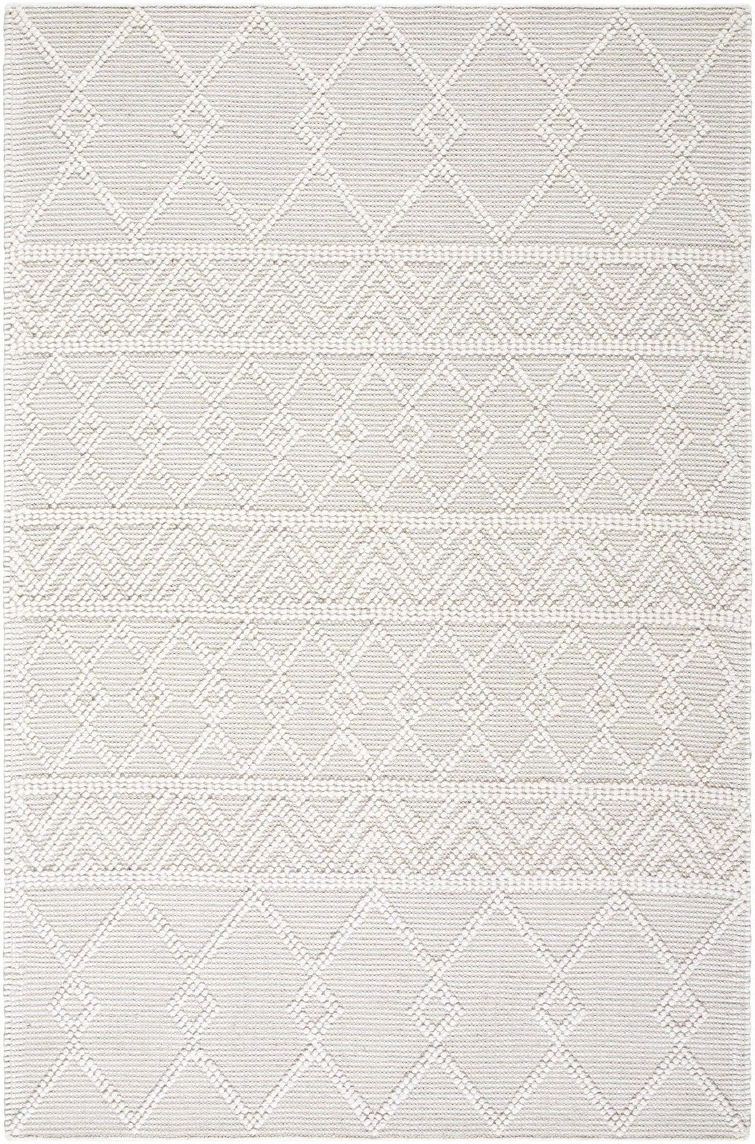 Caelum White Modern Geometrical Design Wool-Blend Rug - The Rug Decor