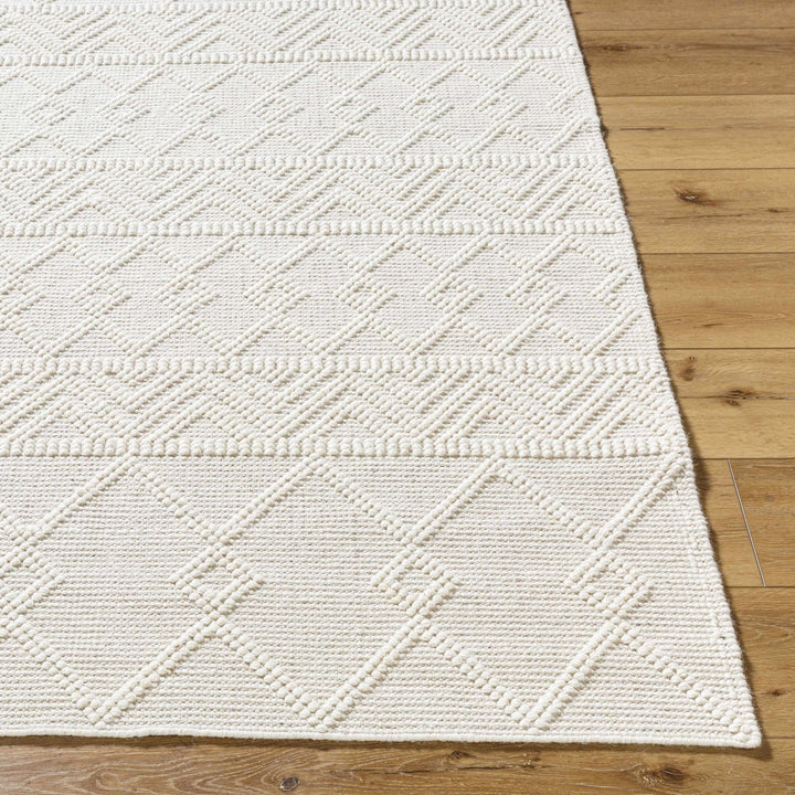 Caelum White Modern Geometrical Design Wool-Blend Rug - The Rug Decor