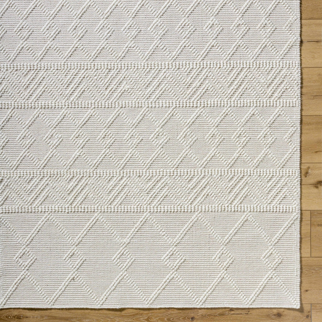 Caelum White Modern Geometrical Design Wool-Blend Rug - The Rug Decor