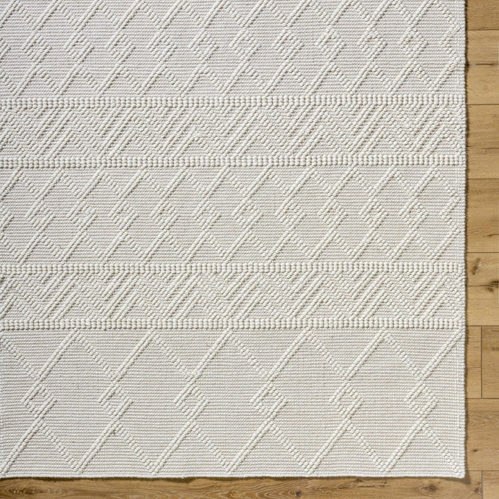 Caelum White Modern Geometrical Design Wool-Blend Rug - The Rug Decor