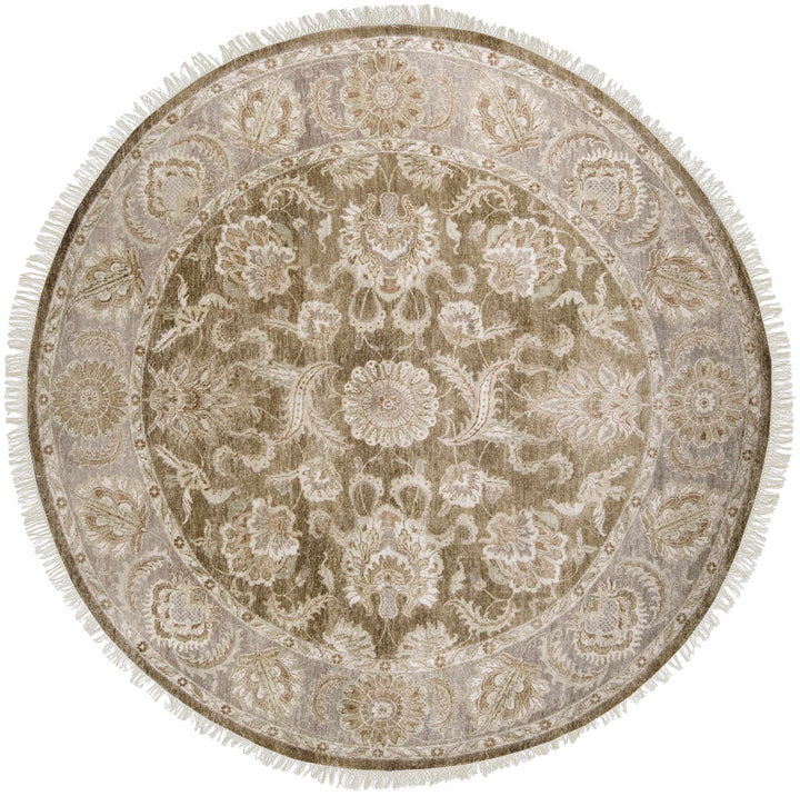 Caernarfon Gray And Brown Traditional Style Hand Knotted Wool Area Rug - The Rug Decor