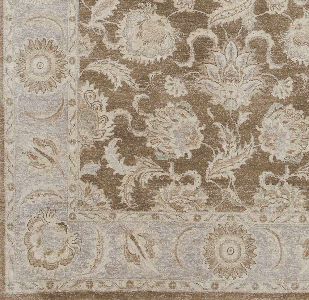 Caernarfon Gray And Brown Traditional Style Hand Knotted Wool Area Rug - The Rug Decor