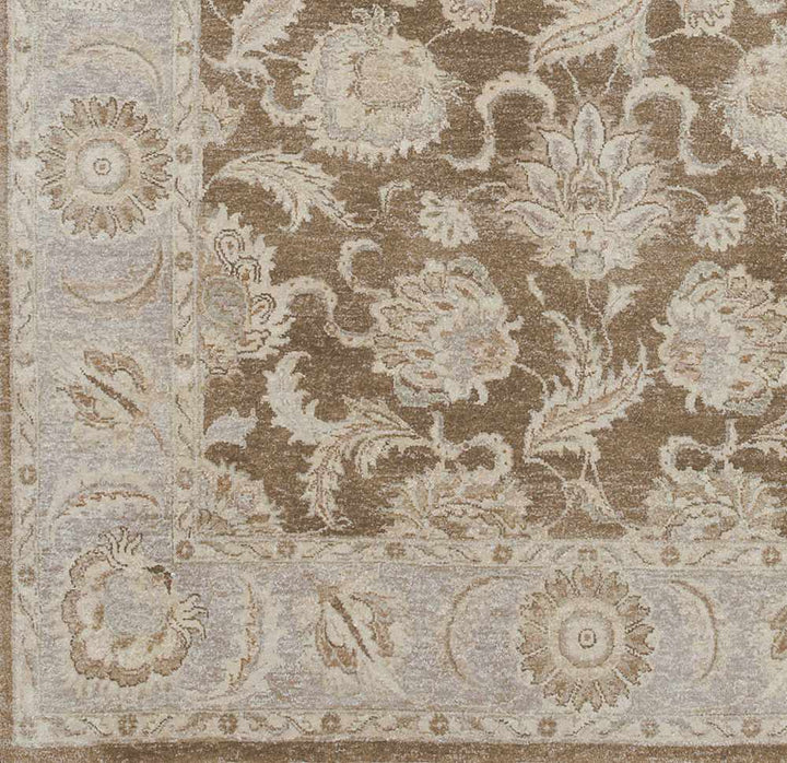 Caernarfon Gray And Brown Traditional Style Hand Knotted Wool Area Rug - The Rug Decor