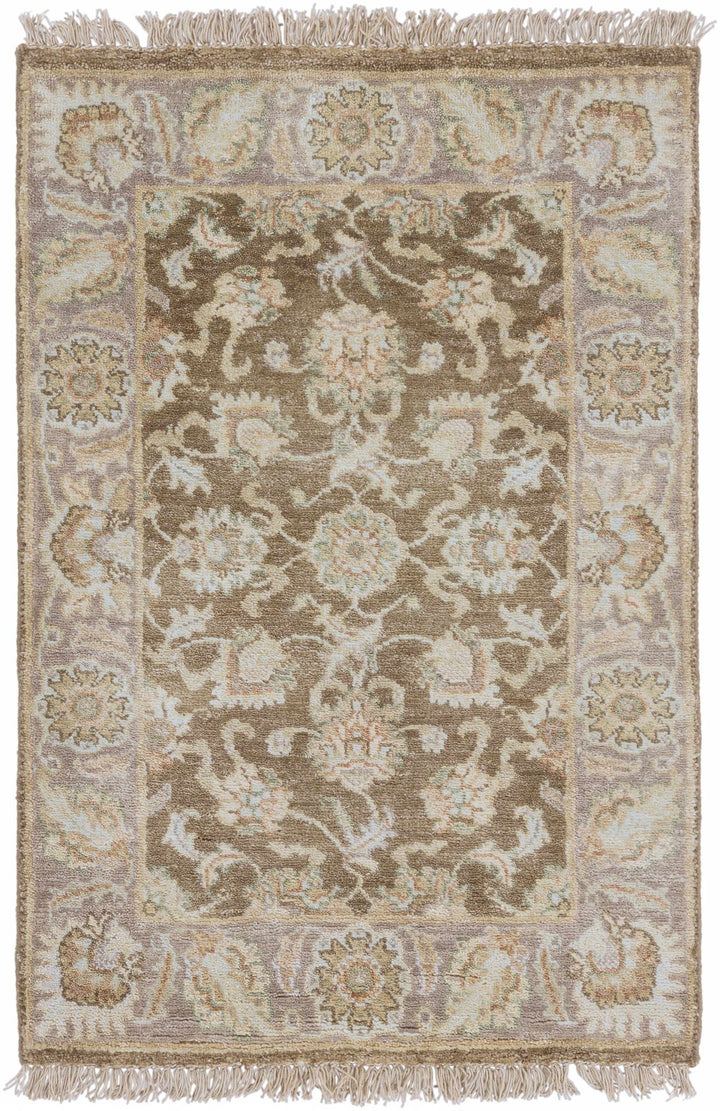 Caernarfon Gray And Brown Traditional Style Hand Knotted Wool Area Rug - The Rug Decor