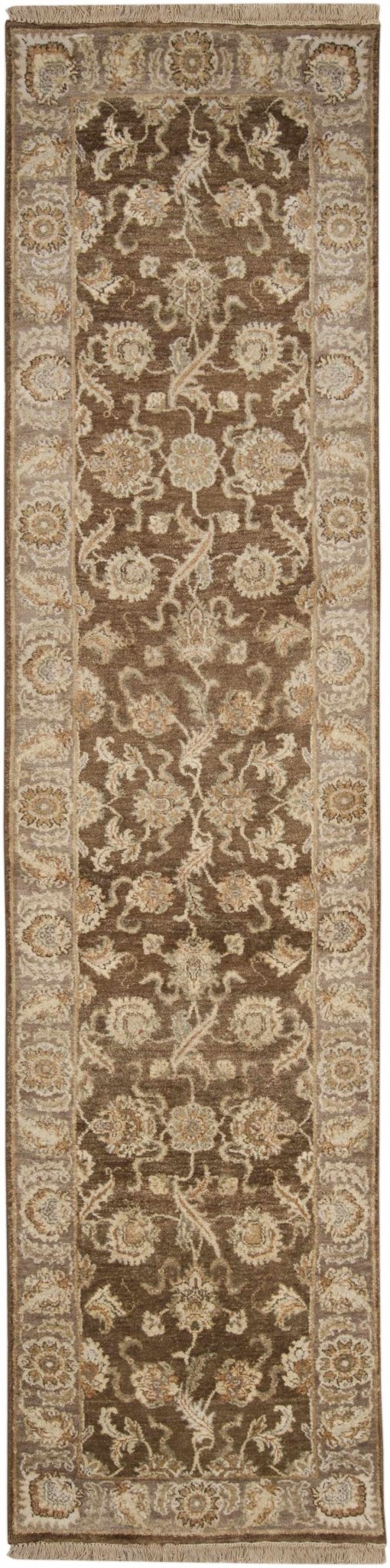 Caernarfon Gray And Brown Traditional Style Hand Knotted Wool Area Rug - The Rug Decor