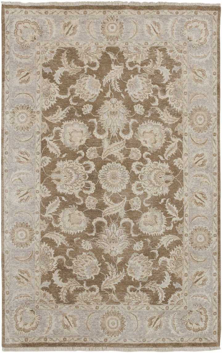 Caernarfon Gray And Brown Traditional Style Hand Knotted Wool Area Rug - The Rug Decor