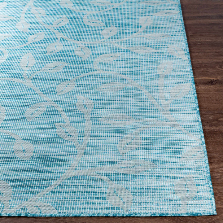 Cairnlea Modern Botanical Design Blue Outdoor Area Rug - The Rug Decor