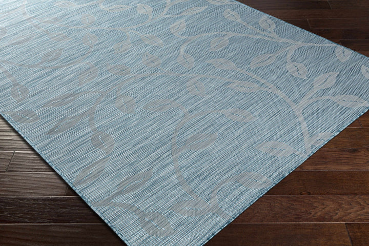 Cairnlea Modern Botanical Design Blue Outdoor Area Rug - The Rug Decor