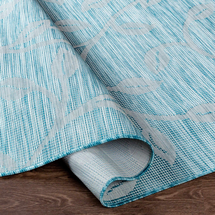 Cairnlea Modern Botanical Design Blue Outdoor Area Rug - The Rug Decor