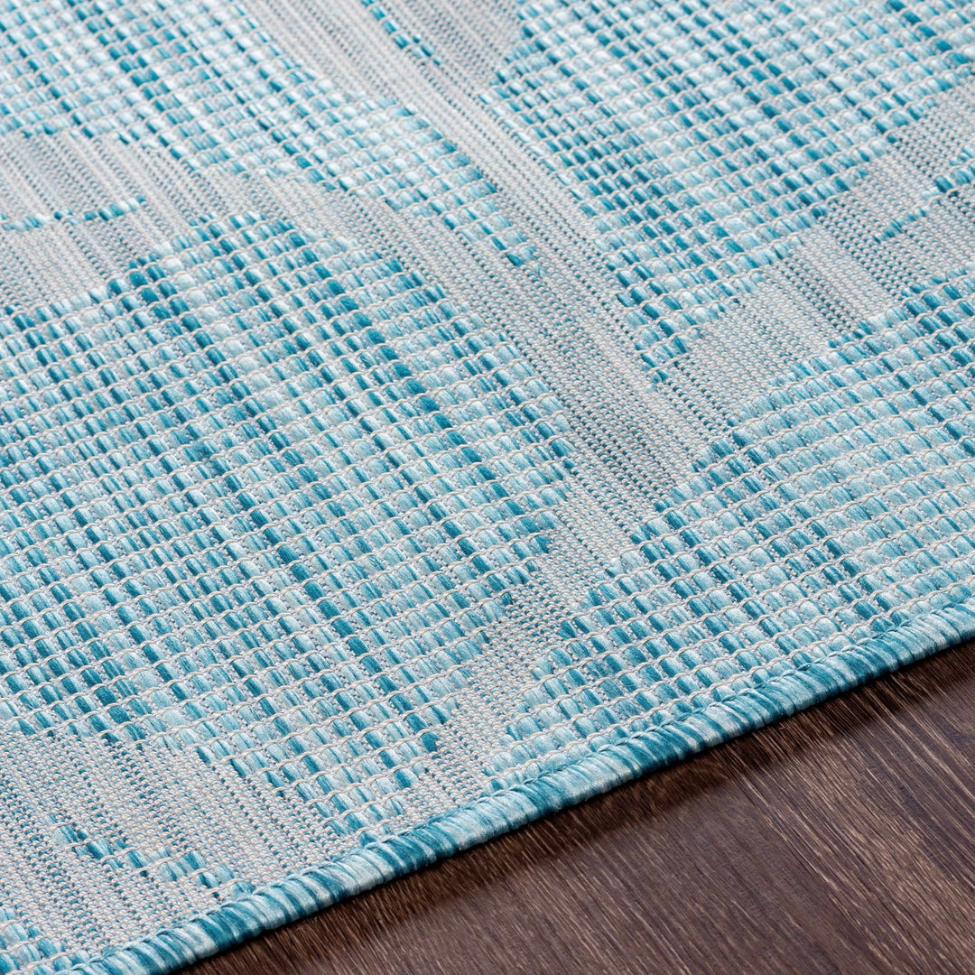 Cairnlea Modern Botanical Design Blue Outdoor Area Rug - The Rug Decor