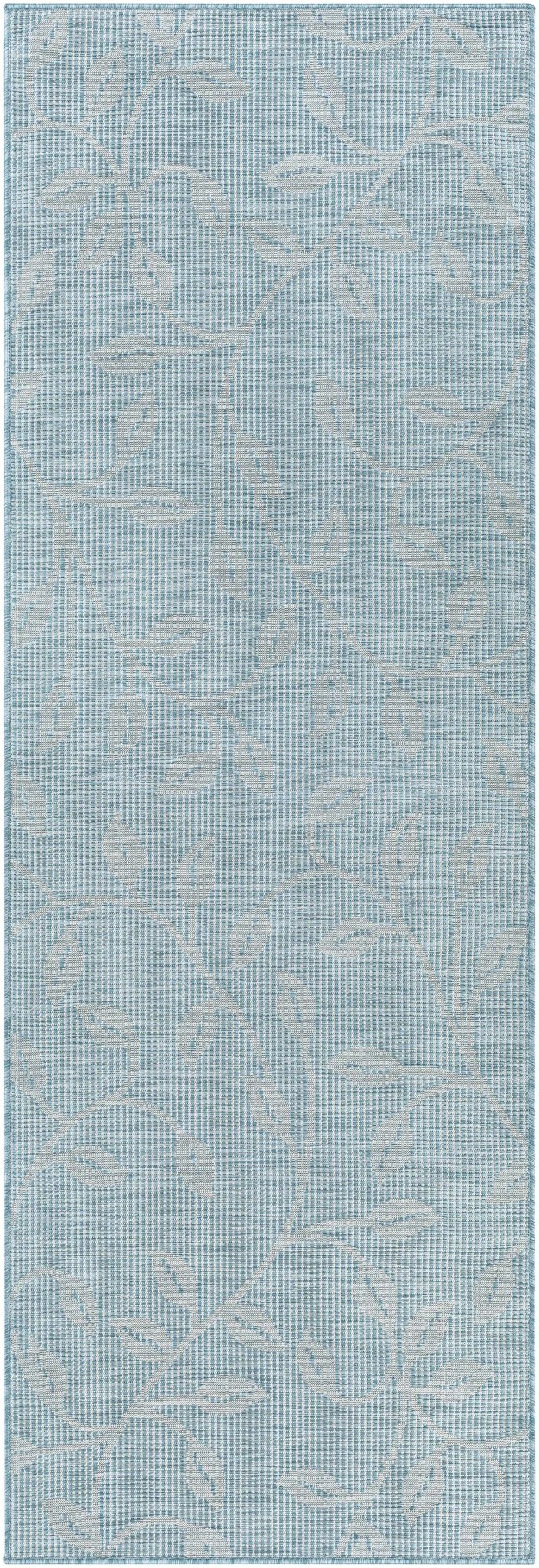 Cairnlea Modern Botanical Design Blue Outdoor Area Rug - The Rug Decor