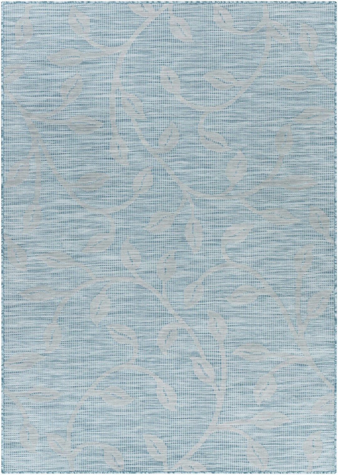 Cairnlea Modern Botanical Design Blue Outdoor Area Rug - The Rug Decor