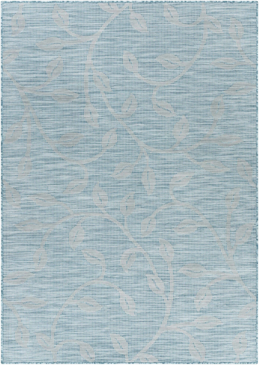 Cairnlea Modern Botanical Design Blue Outdoor Area Rug - The Rug Decor