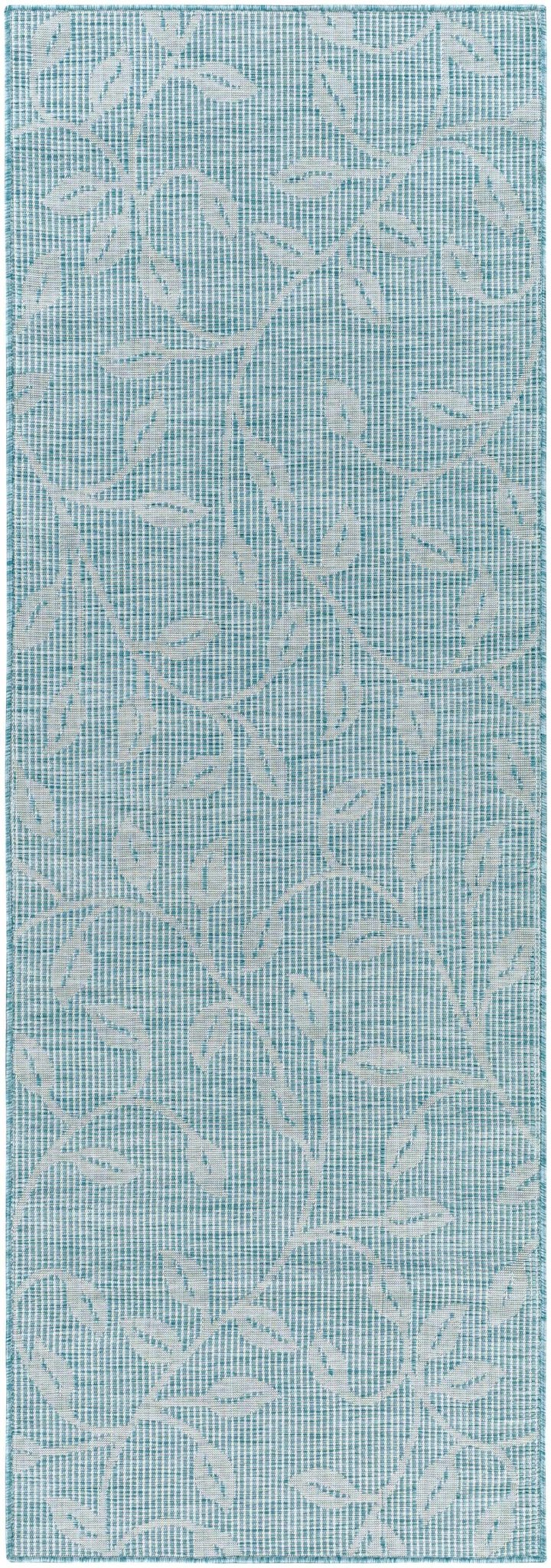 Cairnlea Modern Botanical Design Blue Outdoor Area Rug - The Rug Decor