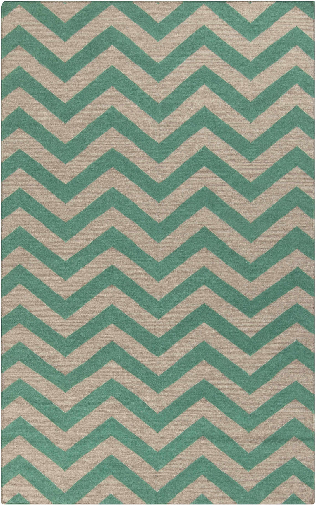 Calamus Contemporary Chevron Pattern Green Hand Woven Area Rug