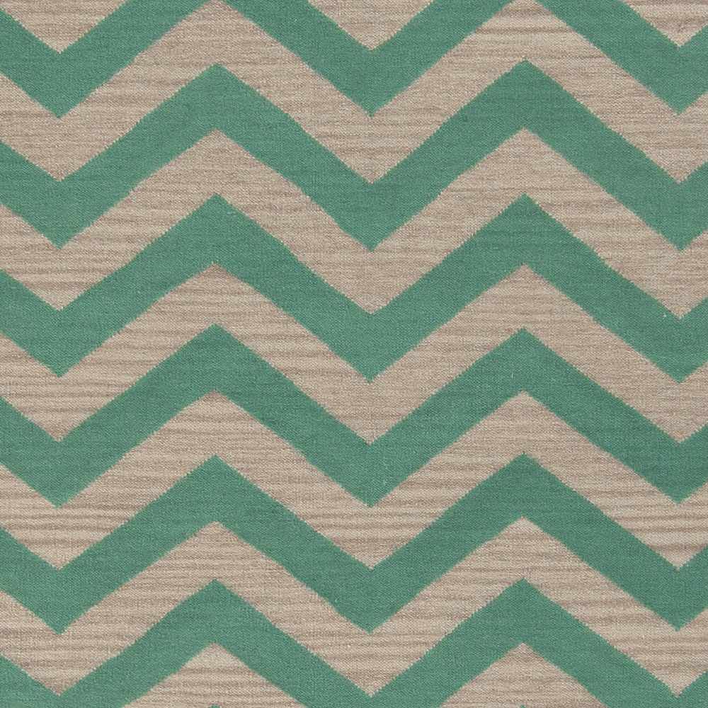 Calamus Contemporary Chevron Pattern Green Hand Woven Area Rug