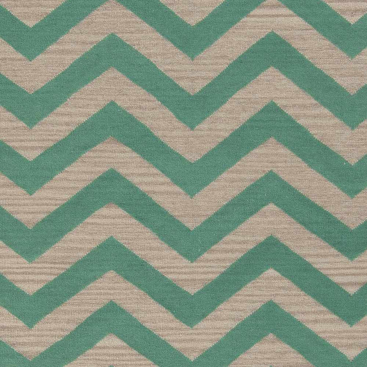 Calamus Contemporary Chevron Pattern Green Hand Woven Area Rug