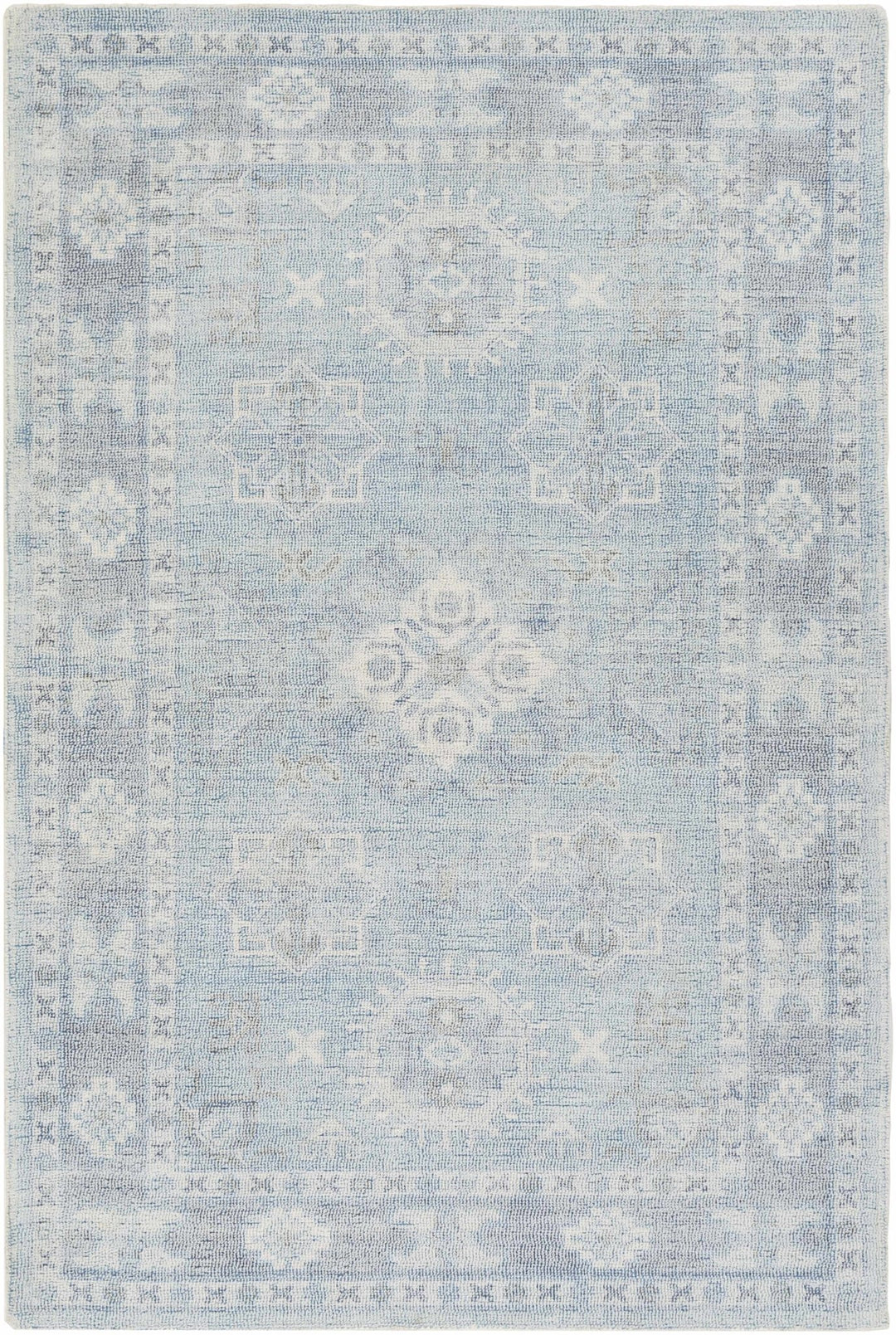 Calderbank Style Sky Blue Wool - Blend Area Rug - The Rug Decor