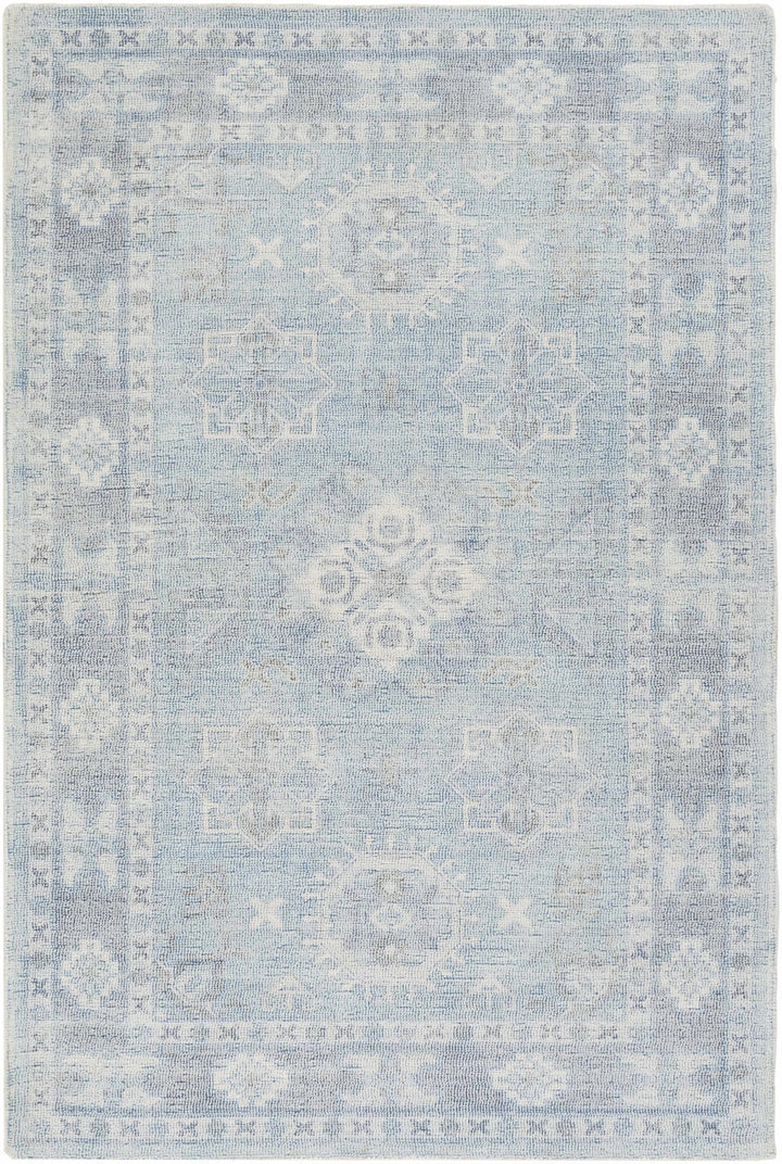 Calderbank Style Sky Blue Wool - Blend Area Rug - The Rug Decor