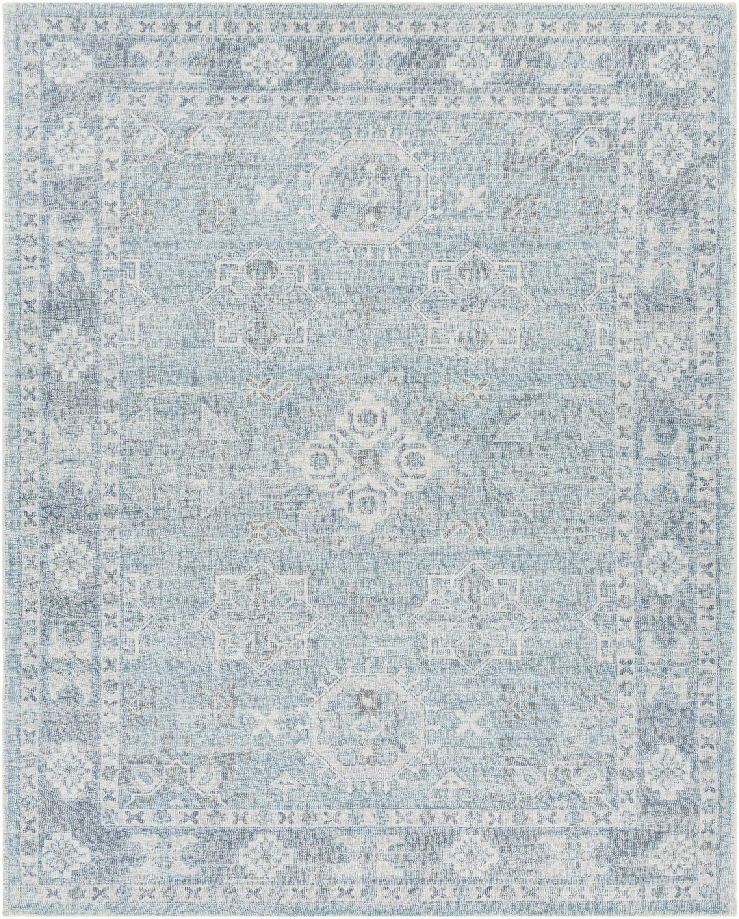 Calderbank Style Sky Blue Wool - Blend Area Rug - The Rug Decor