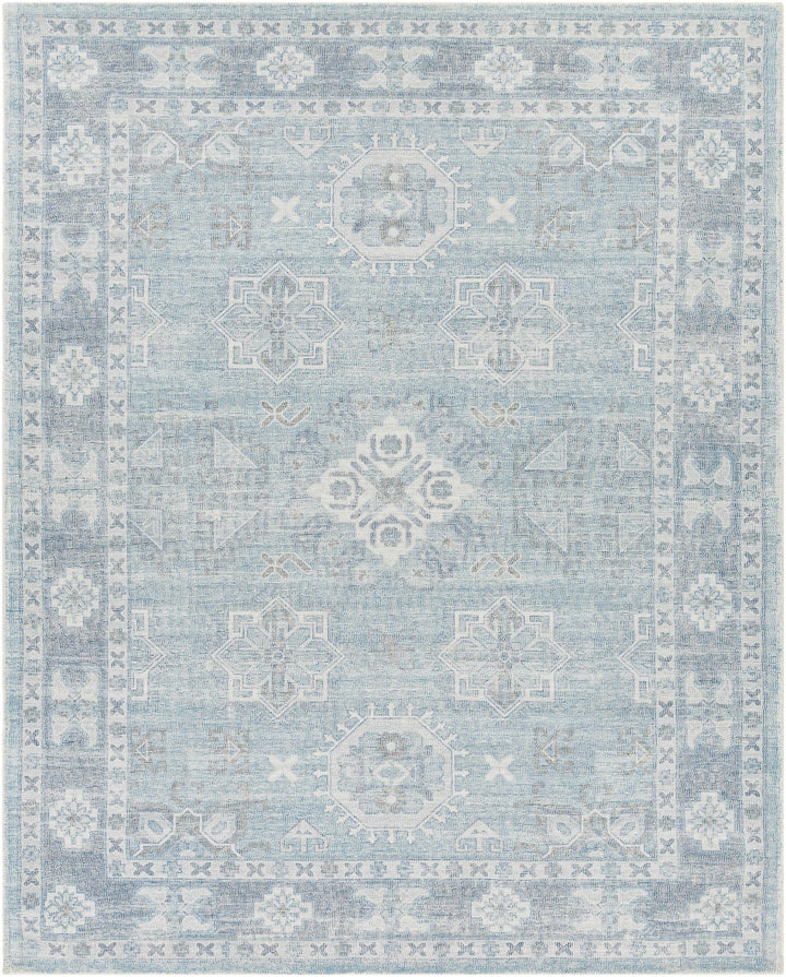 Calderbank Style Sky Blue Wool - Blend Area Rug - The Rug Decor