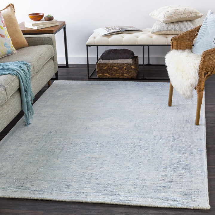 Calderbank Style Sky Blue Wool - Blend Area Rug - The Rug Decor